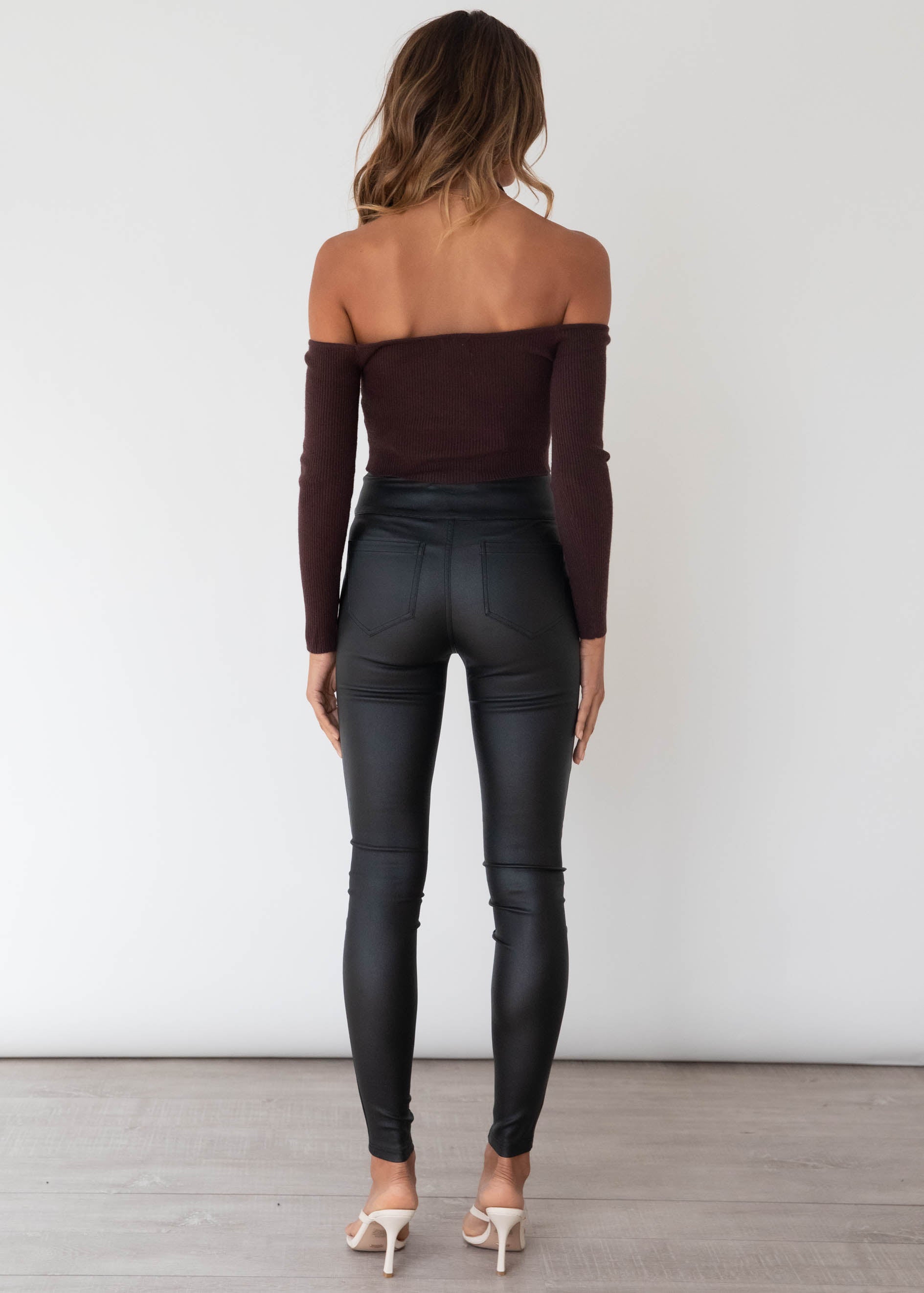 Open Hearts Knit Top - Chocolate
