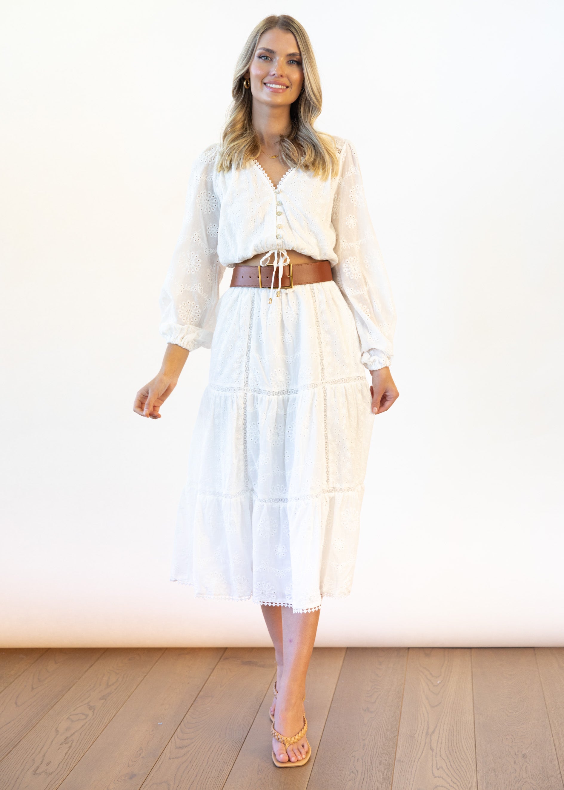 Emiley Midi Skirt - Off White