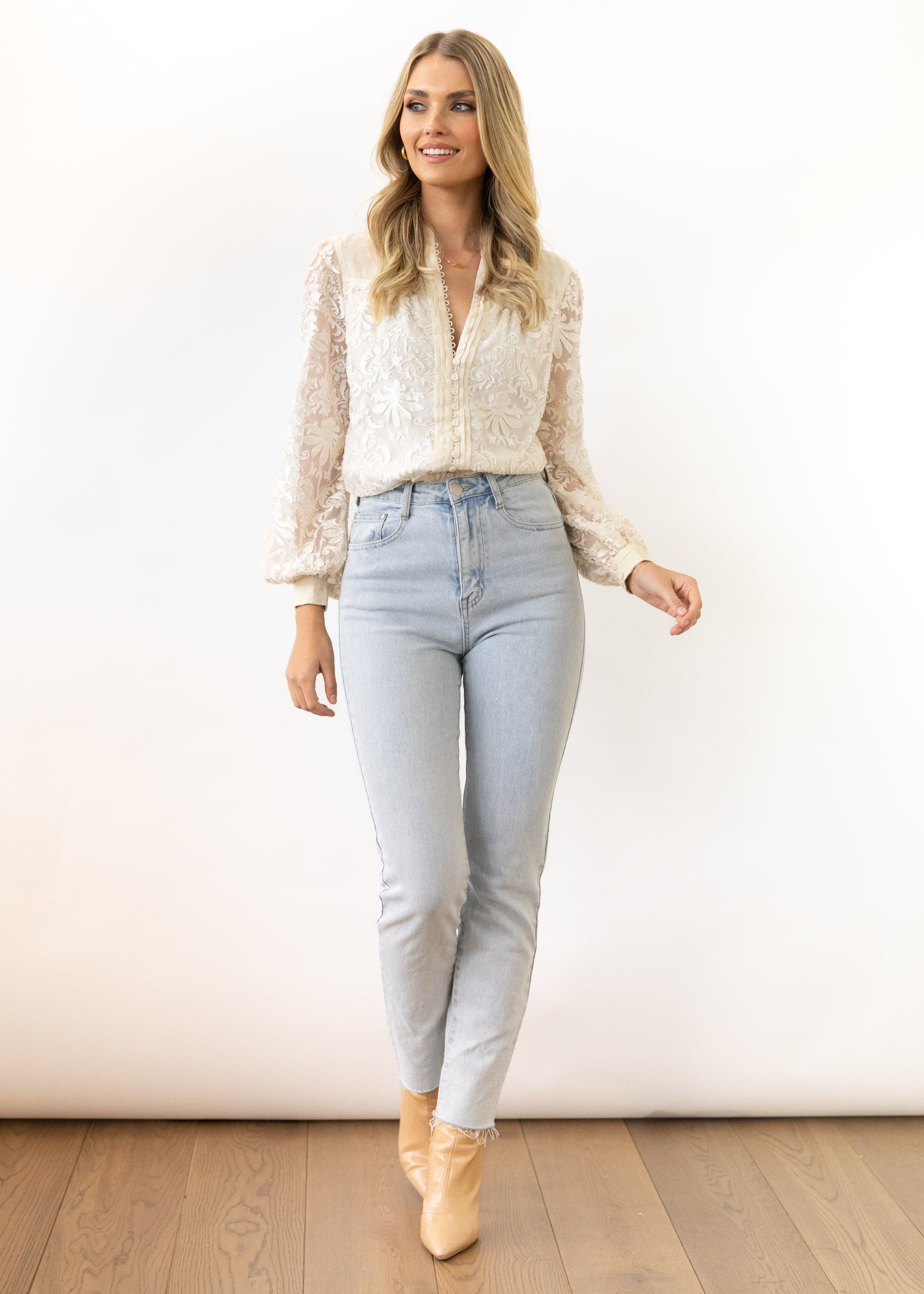 Verena Lace Blouse - Champagne