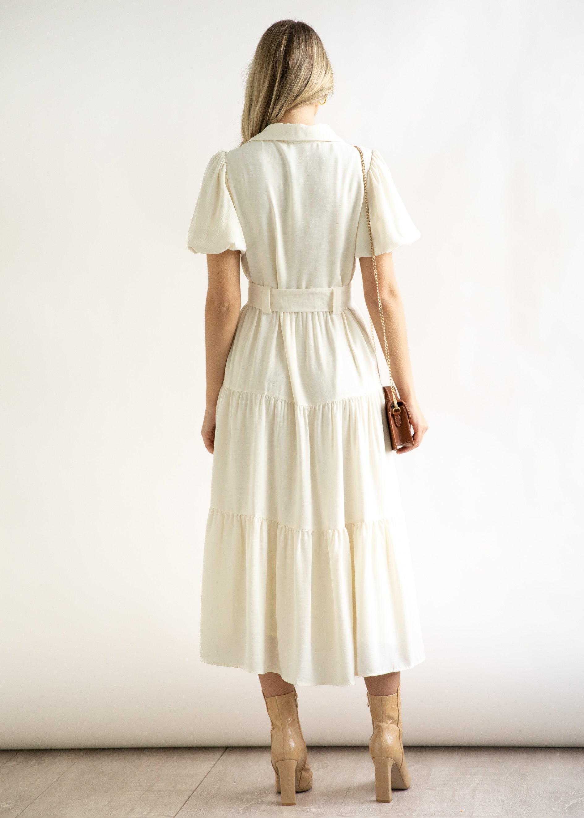 Garners Midi Dress - Off White